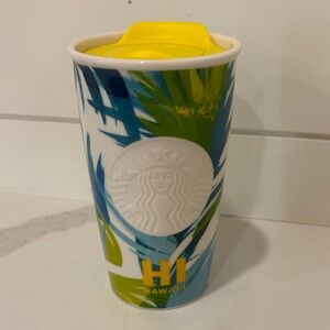 Starbucks Hawaii Tumbler with Blue and Yellow Design